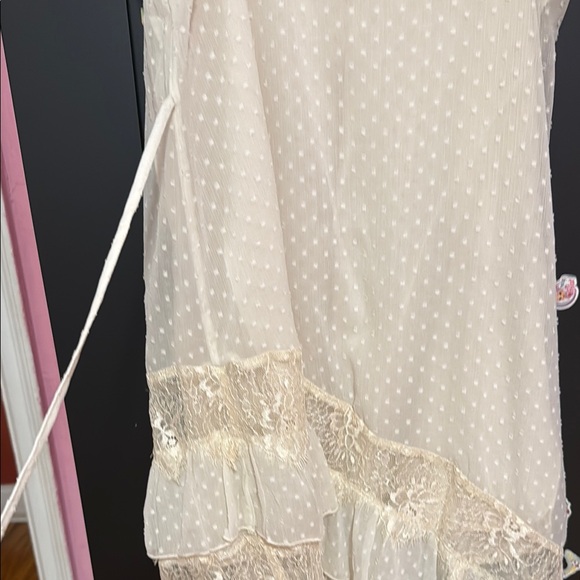 Cream Polka Dot Lace Slip Dress - Picture 6 of 7